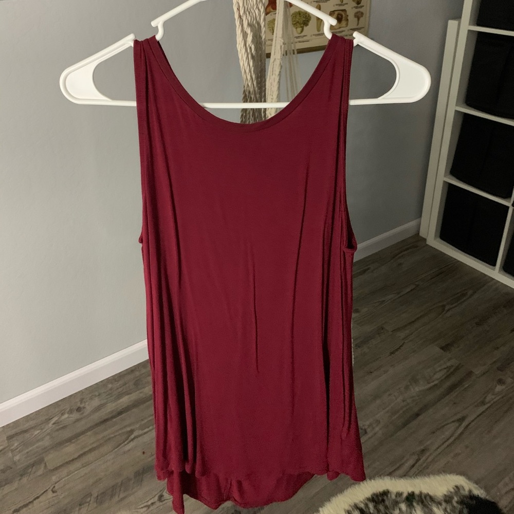 Burgundy Oversized Muscle Tank